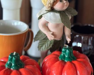 little dolls with pumpkins 
