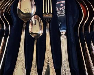 Solingen Gilded flatware sets, there are two sets in original boxes, all pieces are here complete service 