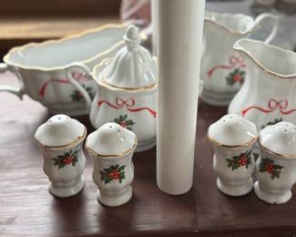 serving pieces for the Christmas China set 
