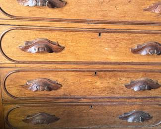antique mustache pull chest of drawers, 