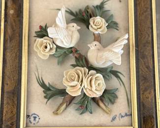 Porcelain framed birds 