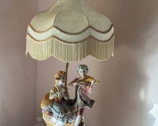 very large Figural Capodimonte Lamp