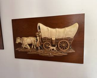 vintage plaster wall placque, large and heavy 