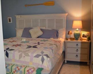 King bed and night stands
Handmade vintage quilts