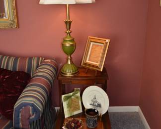 Leather top side tables