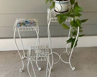 White Planter Stands