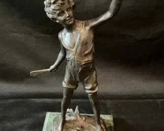 Franz Iffland Bronze Cricket Sculpture
