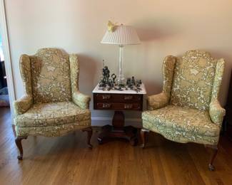 Woodmark Originals wingback chairs. Sold as a pair.
