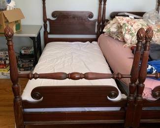 Set of antique twin beds.