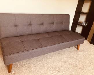 Futon and bookshelves