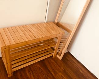Bamboo Bench and mirror