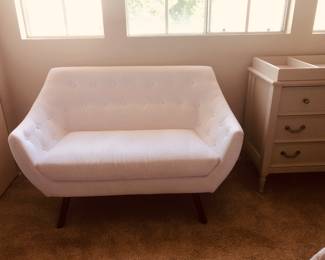 Pearl white accent chair