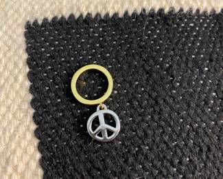 New Peace Love World Peace Charm Ring 
