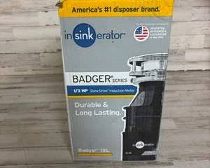 NOB InSinkErator Garbage Disposal Badger 1XL 1/3 HP Dura-Drive Induction Motor Garbage Disposal