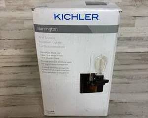 Kichler Barrington Wall Sconce – Distressed Black and Aged Wood Finish