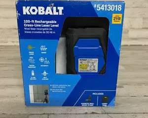 Kobalt 100-ft Rechargeable Cross-Line Green Laser Level Self-Leveling