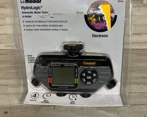 Melnor HydroLogic 4-Outlet Automatic Water Timer – Digital Garden Hose Timer with Rain Delay & Custom Scheduling