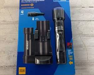 New Kobalt LED Flashlight & Charging Holster 2500 Lumens Batteries Included 4 Light Modes