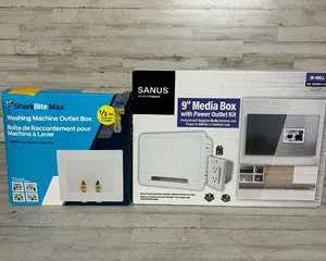 SharkBite Max Washing Machine Outlet Box + Sanus 9” Media Box Kit