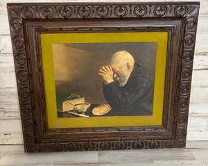 Vintage Framed Religious Print ‘Grace’ After Eric Enstrom No. 9136