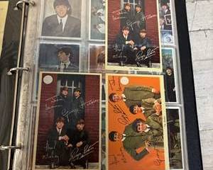 Vintage 1964 Beatles Topps Color Trading Card Binder Near Complete Sets w/ Autographs Facsimile Collector Memorabilia