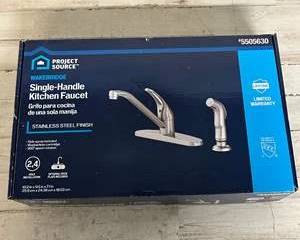 Project Source Wakebridge Kitchen Faucet Single Handle w/ Side Spray Stainless