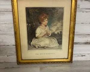 1794 Antique Engraving ‘The Age of Innocence’ After Sir Joshua Reynolds – Framed London Print