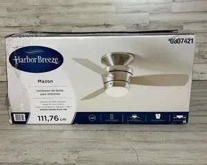 Harbor Breeze Mazon 44” Ceiling Fan LED Light Remote Brushed Nickel #0807421