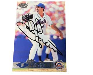 Signed John Franco NY Mets 1999 Pacific #276 John Franco New York Mets Baseball Card