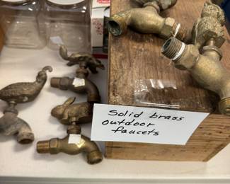 Vintage solid brass outdoor faucets