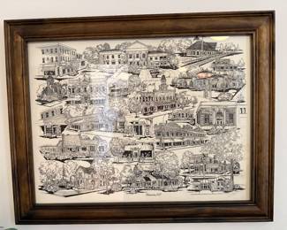 Sketch of Geneva, IL landmarks