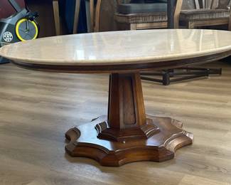 Vintage Marble Top Pedestal Coffee Table