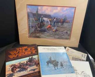 Coffee Table Books Western Print Fred Oldfield Signed Print Newspaper Articles
