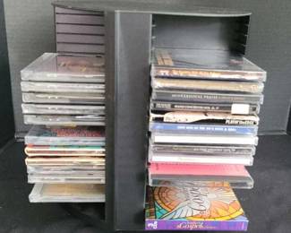 Classical Jazz Country And Other CDs With Rotating CD Holder