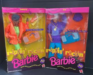 1991 Rappin Rockin Christie And Ken Mattel Barbie