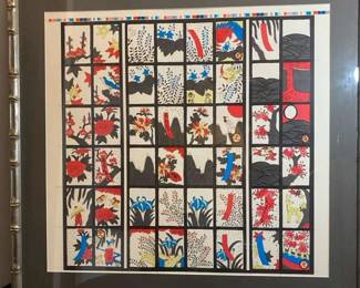 Framed Japanese Playing Card Print Hanafuda