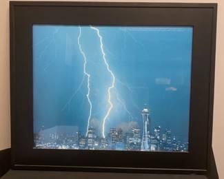 Lightning Storm In Seattle Washington Print