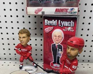 Red Wings Autographed Puck & Bobble Heads