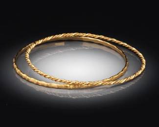 Ladies Two Gold Bangles