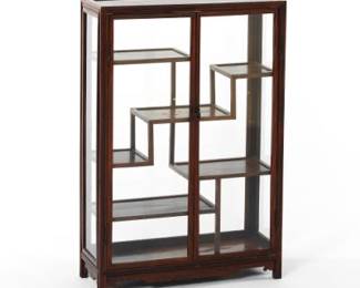Chinese Wood and Glass Display Case