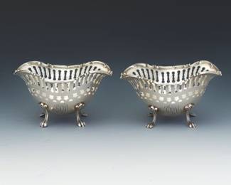 W.W. Watches Sons Pair of Sterling Silver BonBon Dishes