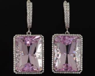 14K Kunzite and Diamond earrings