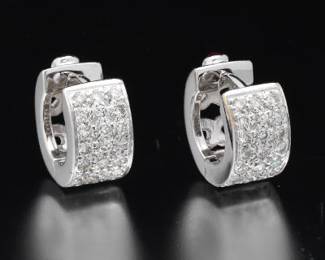 Ladies Pair of Gold, Diamond and Ruby Huggies