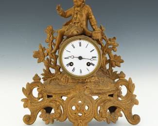 French 19th Century Spelter Clock
