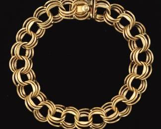 Ladies Vintage Gold Fancy Links Charms Bracelet
