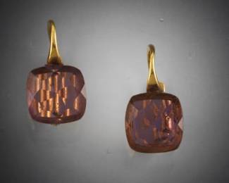 A Pair of Gold and Amethyst Earrings