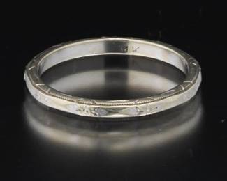 Ladies Art Deco Gold Band