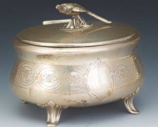 Continental 800 Silver Game Oval Tea Caddy