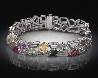Asymmetrical linked Modernist Bracelet
