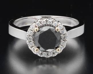 Fancy Black 1.36 Carat Diamond 14K Ring